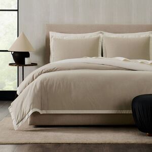 Jeremiah Brent Home -  3pc Full/Queen Contrast Border Beige